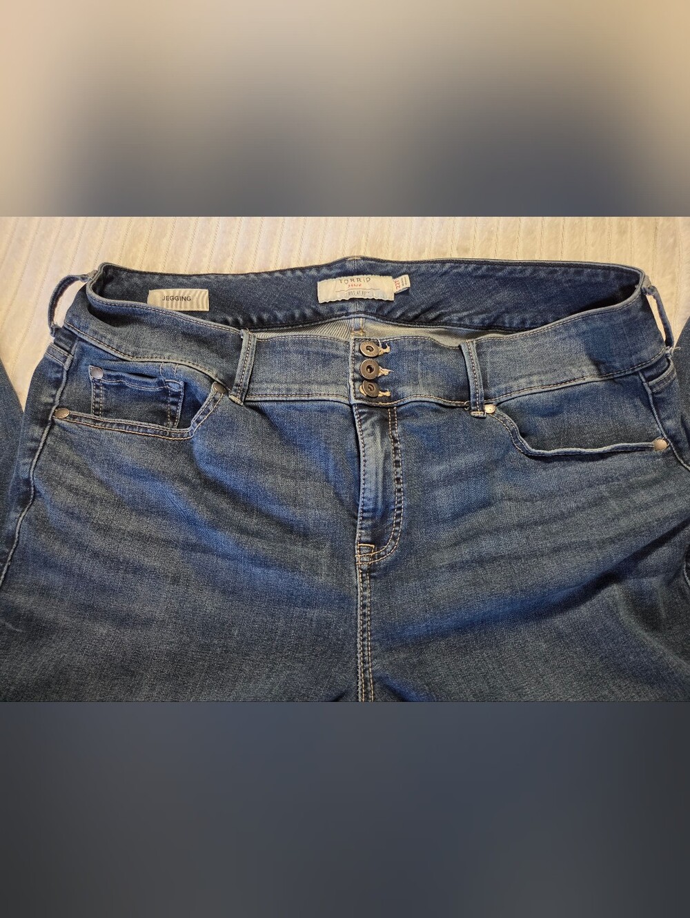 Torrid Denim First at Fit Dark Wash Straight Leg Jeans Size 22T Tall Stretch - Picture 8 of 14